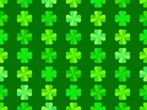 Seamless pattern with clovers for St. Patrick's Day. The four-leaf clover i.. Stock Illustration