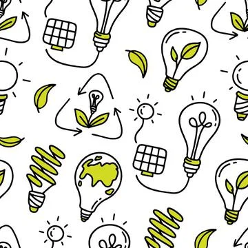 Seamless pattern. Co2 concept of climate change. Recycling. Separation of gar Stock Illustration