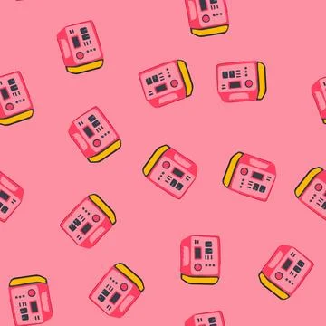 Seamless pattern coal electricity generator cartoon vector Stockillustratie
