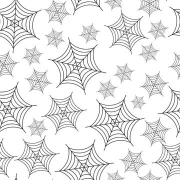 Seamless pattern of cobwebs. Endless wallpaper background Stock Illustration
