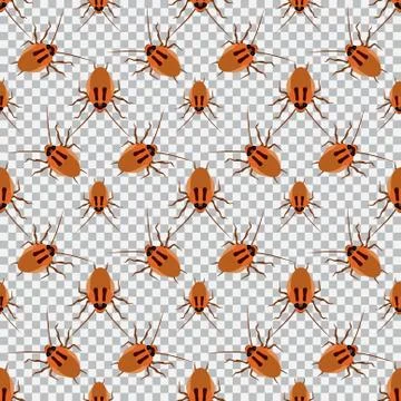 Seamless pattern cockroach on a checkered background. Cockroach, beetle Stock Illustration