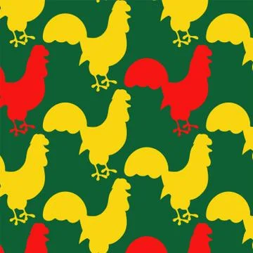Seamless pattern with cocks Stock-Illustration