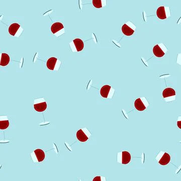 Seamless pattern cocktail wine glass cartoon vector Stock Illustration