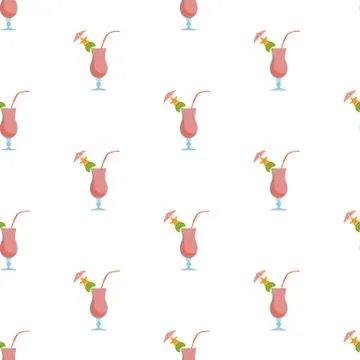 Seamless pattern with cocktails Stock Illustration