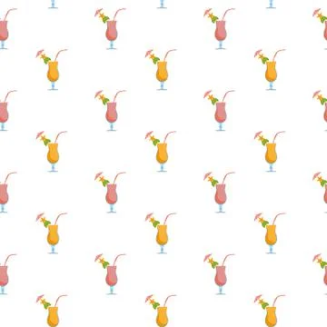 Seamless pattern with cocktails Stock Illustration
