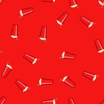 Seamless pattern cocoa marshmallow cup cartoon vector Stock Illustration