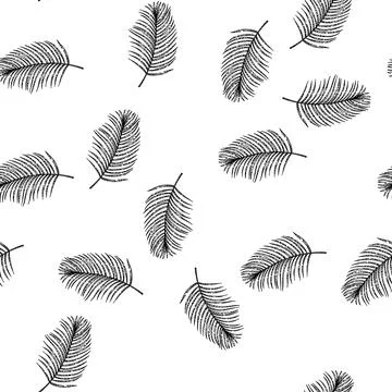Seamless pattern coconut tropical leaf sketch hand drawn イラスト素材