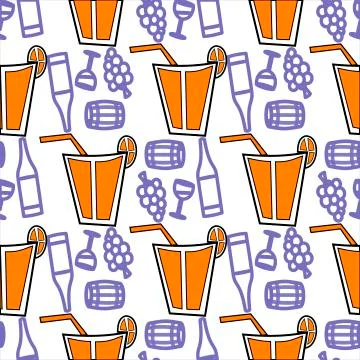 Seamless pattern with coctail drinks Stock Illustration