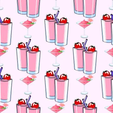 Seamless pattern with coctail drinks Stock Illustration
