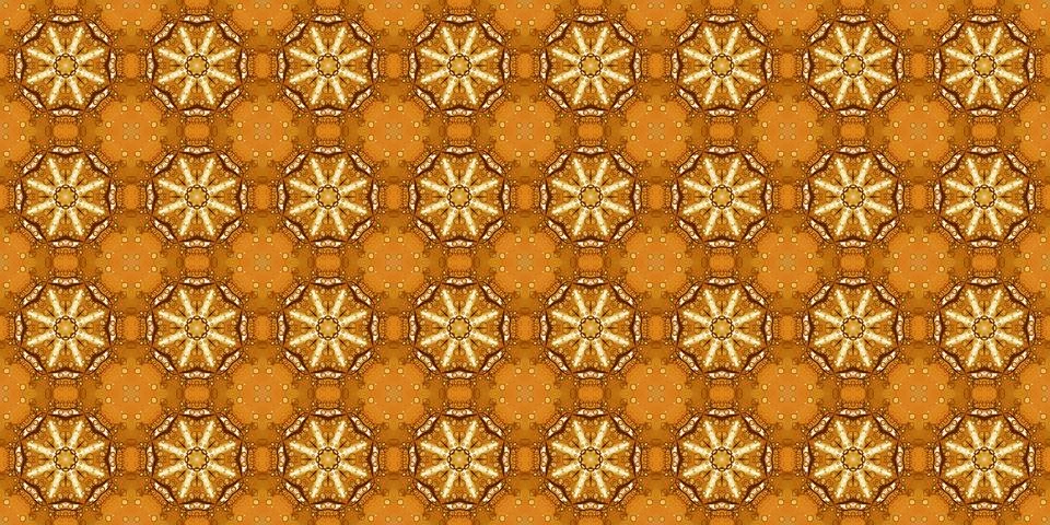 Seamless pattern with coffee and cola. Gold texture. Stock Illustration