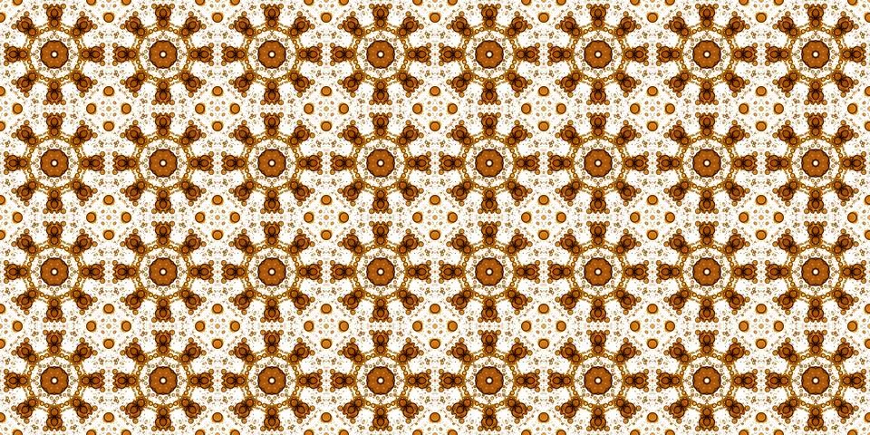 Seamless pattern with coffee and cola. Gold texture. Stock Illustration