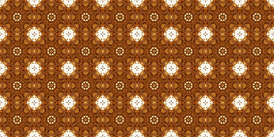 Seamless pattern with coffee and cola. Gold texture. Stock Illustration