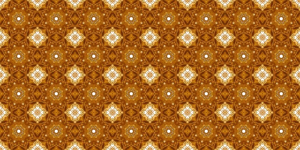 Seamless pattern with coffee and cola. Gold texture. Stock Illustration