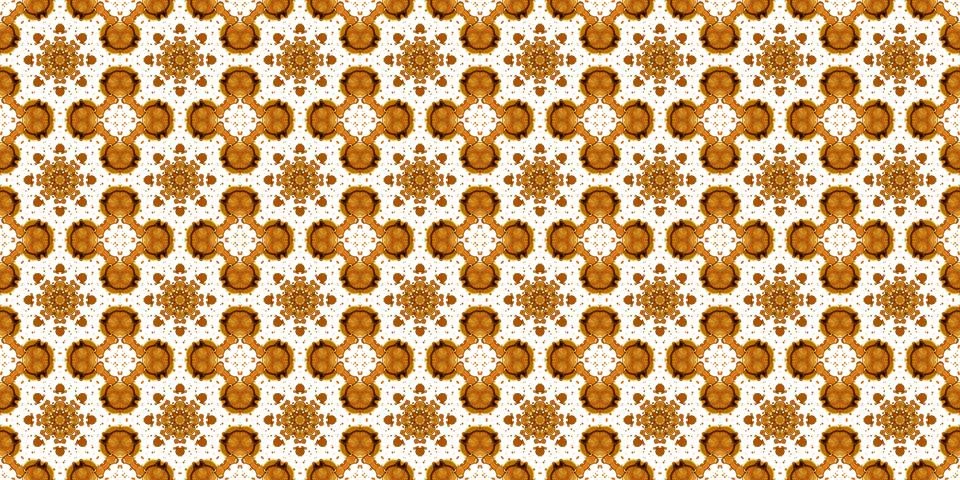 Seamless pattern with coffee and cola. Gold texture. 스톡 일러스트