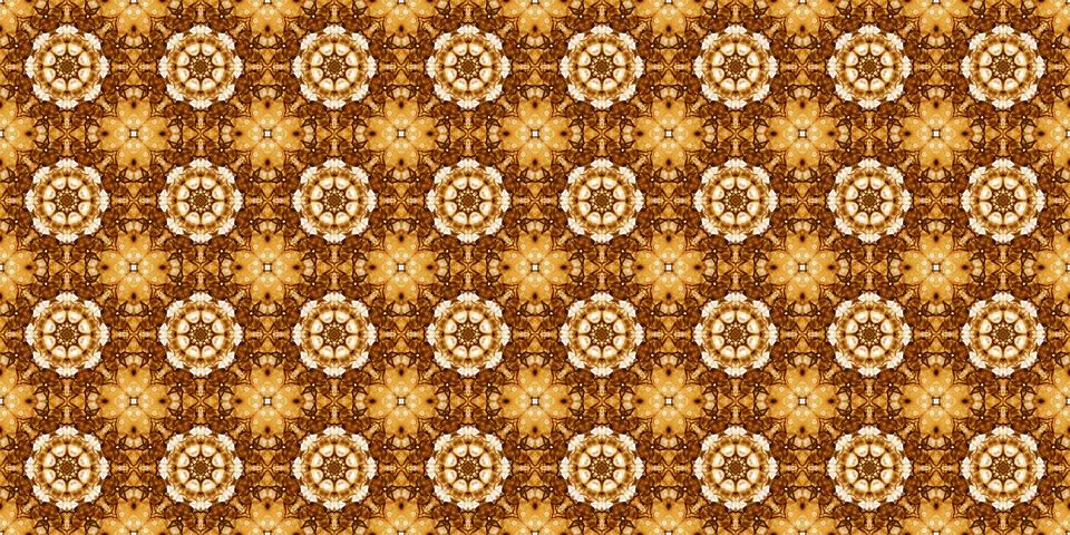 Seamless pattern with coffee and cola. Gold texture. Stock Illustration