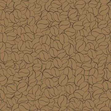 Seamless pattern of coffee beans Stock Illustration