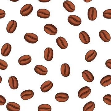 Seamless pattern with coffee beans. 库存插图
