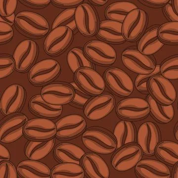 Seamless pattern with coffee beans. Stock Illustration