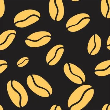 Seamless pattern with coffee beans イラスト素材