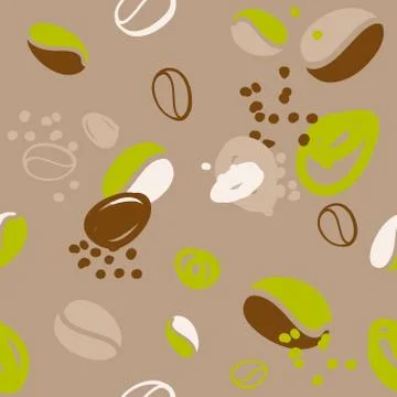 Seamless pattern coffee beans 库存插图
