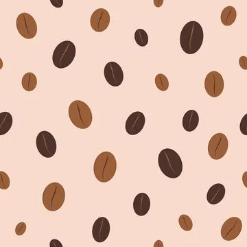 Seamless pattern with coffee beans 库存插图