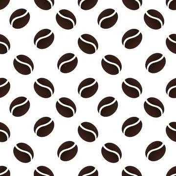 Seamless pattern of coffee beans Stock Illustration