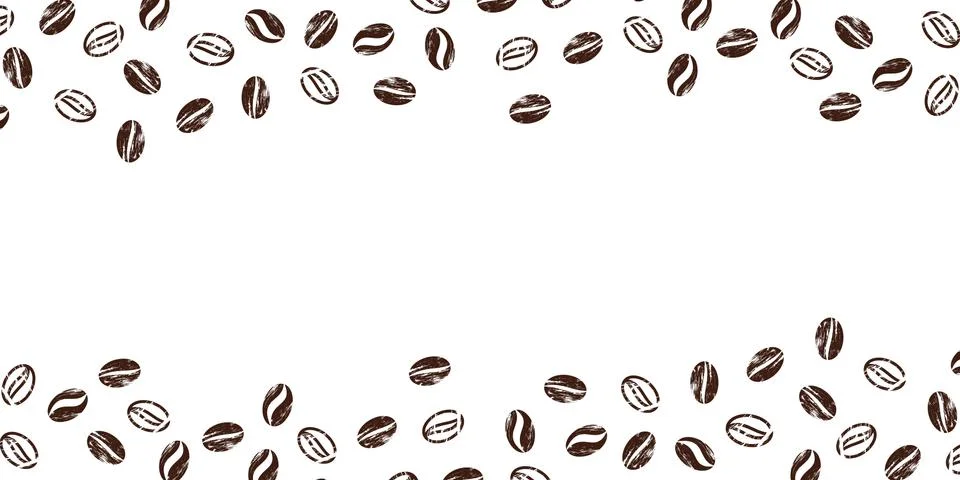 Seamless pattern with Coffee Beans Illustration background with copy space Stock Illustration