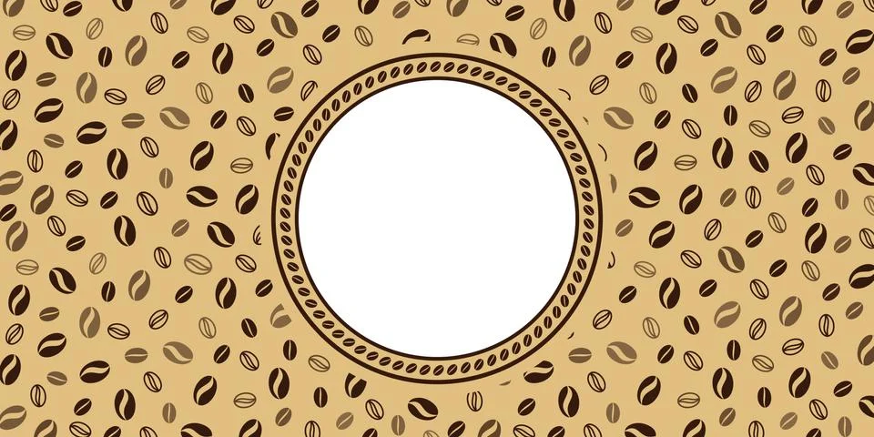 Seamless pattern with Coffee Beans Illustration background with copy space Stock Illustration