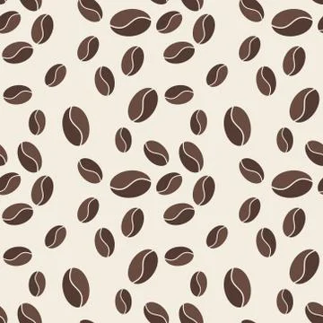 Seamless pattern with coffee beans - vector background 스톡 일러스트