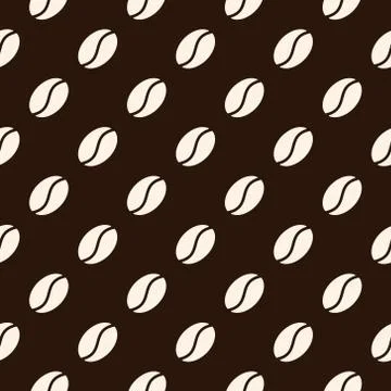 Seamless pattern with coffee beans. Vector texture Stock Illustration