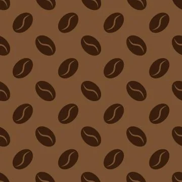 Seamless pattern with coffee beans, vector background for coffee house Illustrazione stock