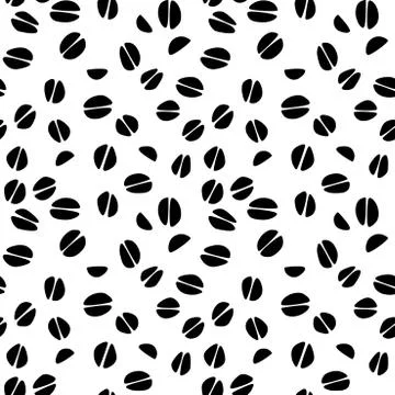 Seamless pattern with coffee beans. Vector illustration background for cafe,  Stockillustratie