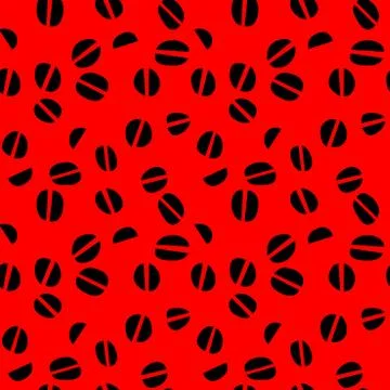 Seamless pattern with coffee beans. Vector illustration background for cafe,  Stock Illustration