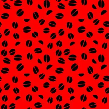 Seamless pattern with coffee beans. Vector illustration background for cafe,  Illustrazione stock