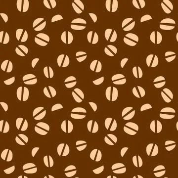 Seamless pattern with coffee beans. Vector illustration background for cafe,  Stock Illustration
