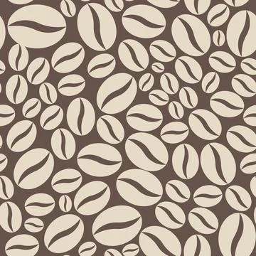 Seamless pattern with coffee on a brown background Stock Illustration
