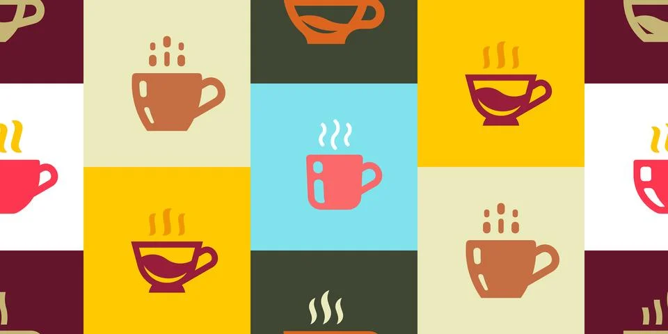 Seamless pattern with Coffee cup Illustrazione stock