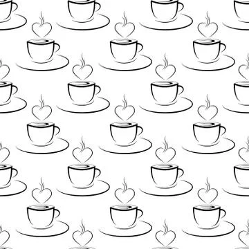 Seamless pattern with coffee Cup for textiles, packaging, backgrounds and tex Illustrazione stock