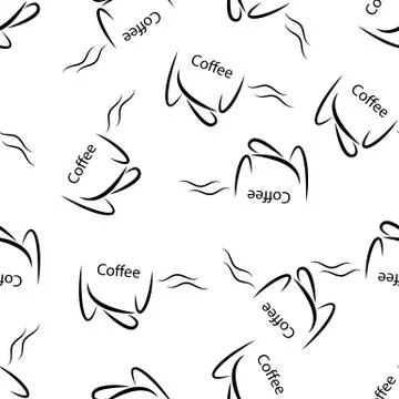 Seamless pattern with coffee Cup for textiles, packaging, backgrounds and tex Illustrazione stock