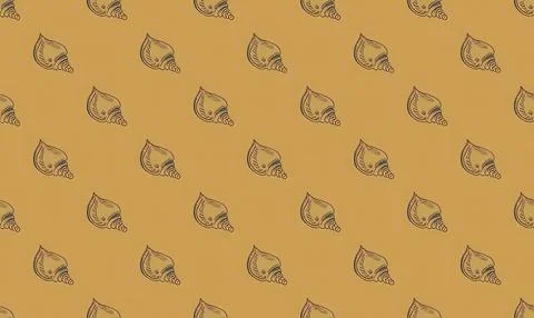Seamless pattern of coffee cups on a brown background Stock Illustration
