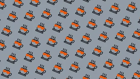 Seamless Pattern of Coffee Cups - A Cozy and Warm Design. Stock Footage 325381882