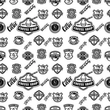 Seamless pattern with coffee design elements. for poster, card, banner, t shi イラスト素材