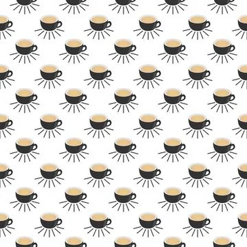 Seamless pattern with coffee design Stock Illustration