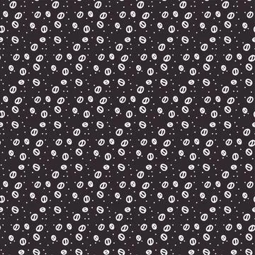 Seamless pattern with coffee grain in sketch linear style. Scattered coffee corn 스톡 일러스트