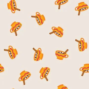 Seamless pattern coffee marshmallow cup cartoon vector 스톡 일러스트