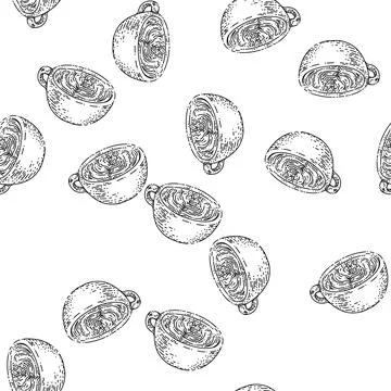 Seamless pattern coffee mug with cream pattern sketch hand drawn 스톡 일러스트