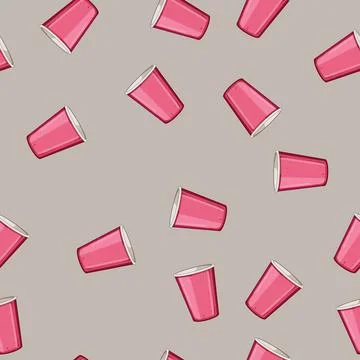 Seamless pattern coffee paper cup cartoon vector Stock Illustration