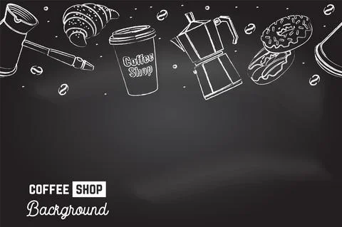 Seamless pattern for coffee shop, restaurant, cafe, bar. Cafe menu background Illustrazione stock