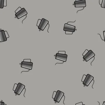 Seamless pattern coffee steel drip kettle cartoon vector イラスト素材