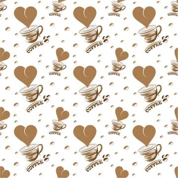 Seamless pattern with Coffee. Vector illustration. Stock Illustration